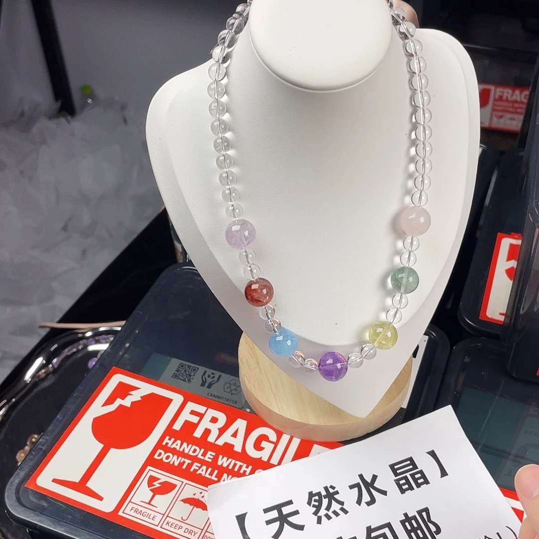 手串水晶银S925镀金镶嵌