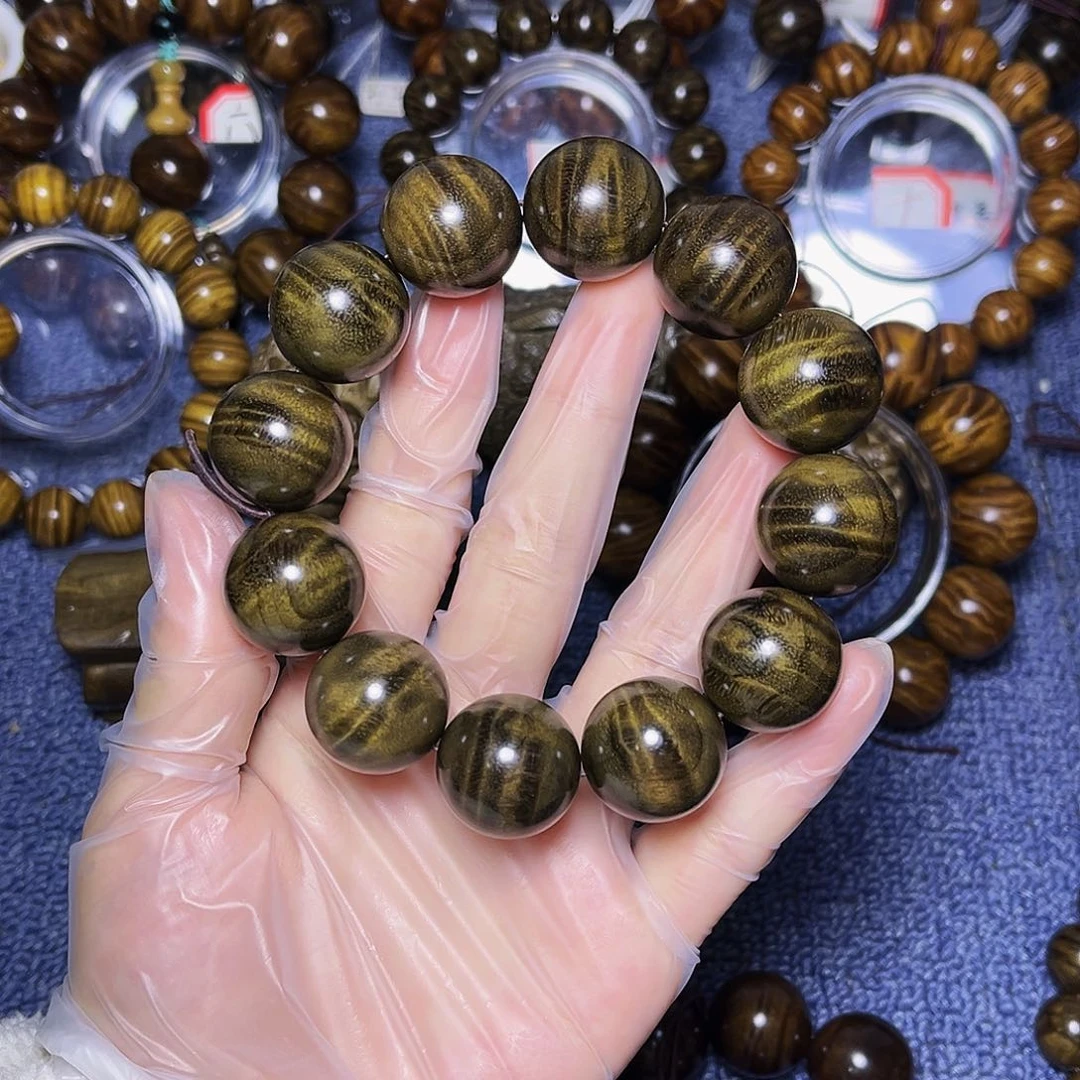 手串/手链楠木（金丝楠）2.0阴沉绿料闪电