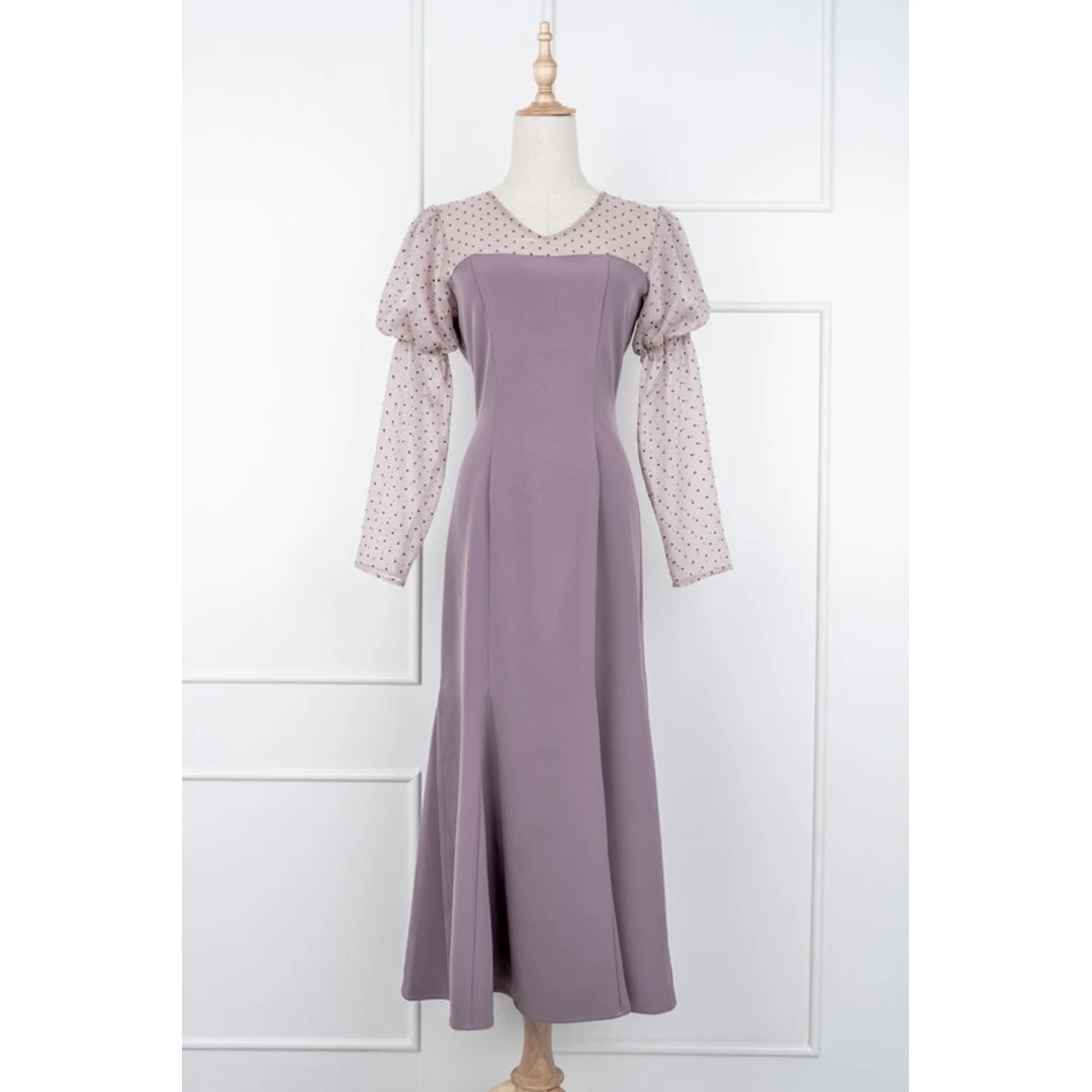 【六哥家】早秋新款 时尚波点缎面千金收腰显瘦千金清冷感贵系衣服