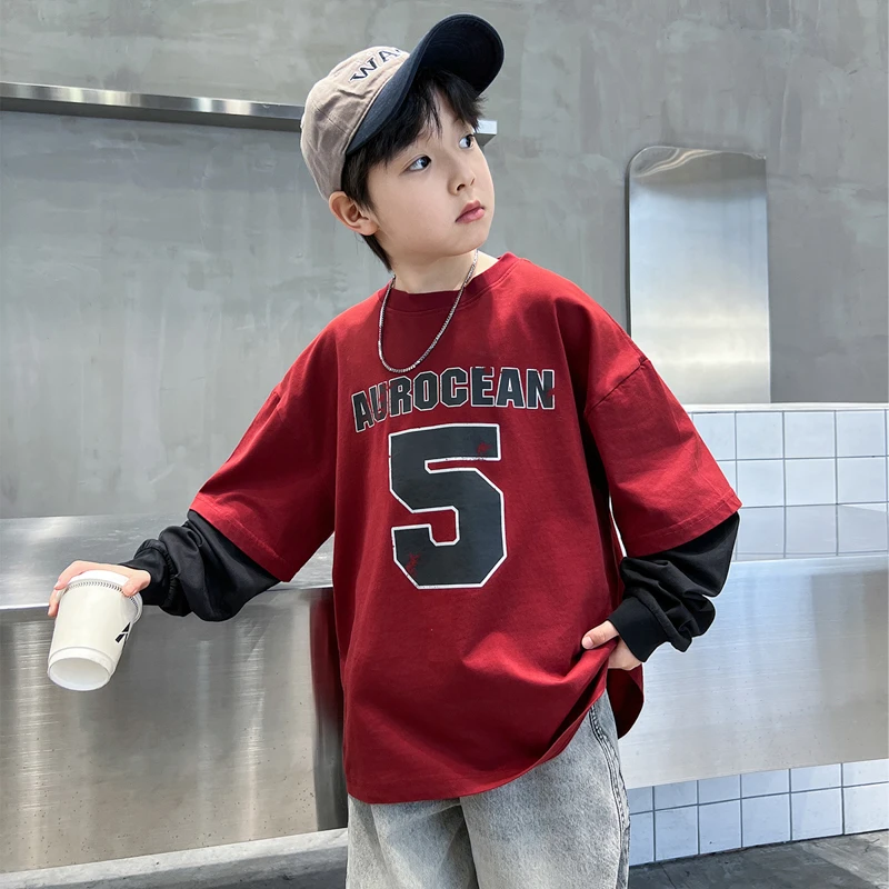 男童假两件卫衣儿童春装2025新款长袖春秋款大童男孩秋季上衣童装