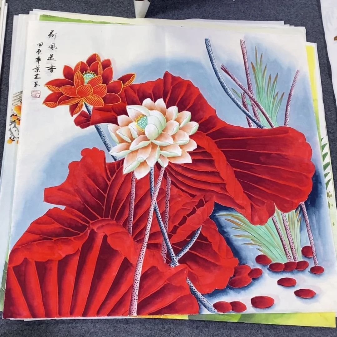 国画尺寸68✖️68工笔斗方画画