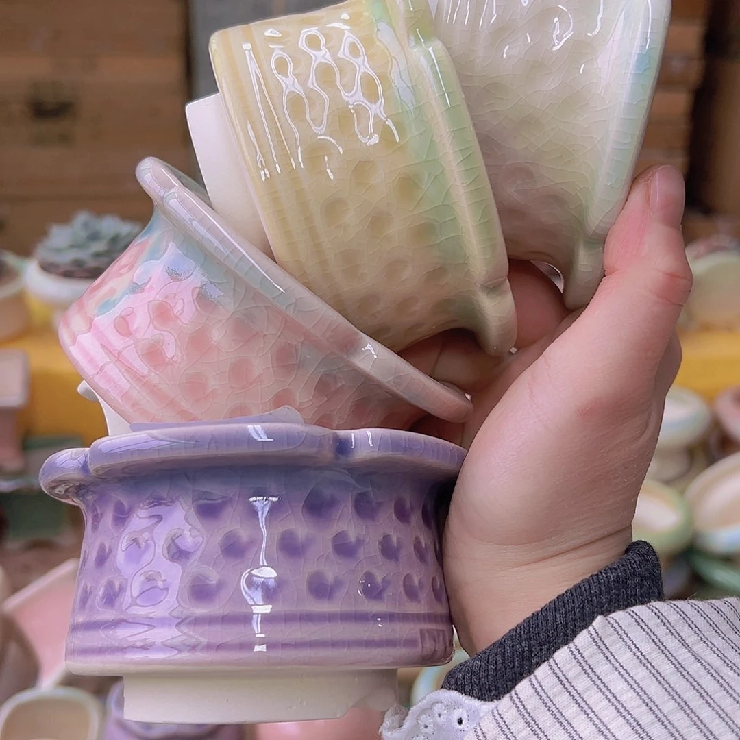 红陶陶瓷花盆当场满12包邮