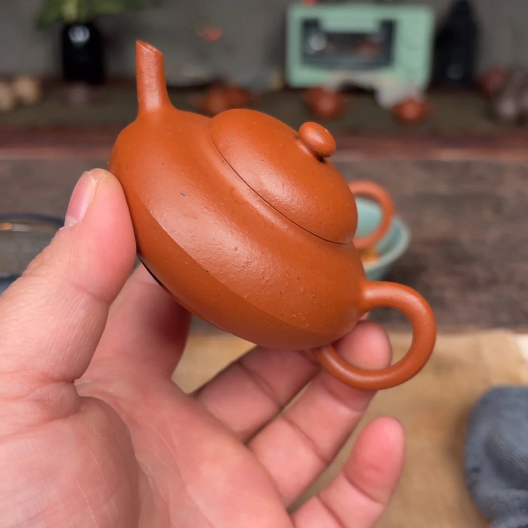 茶壶紫砂合欢壶朱泥