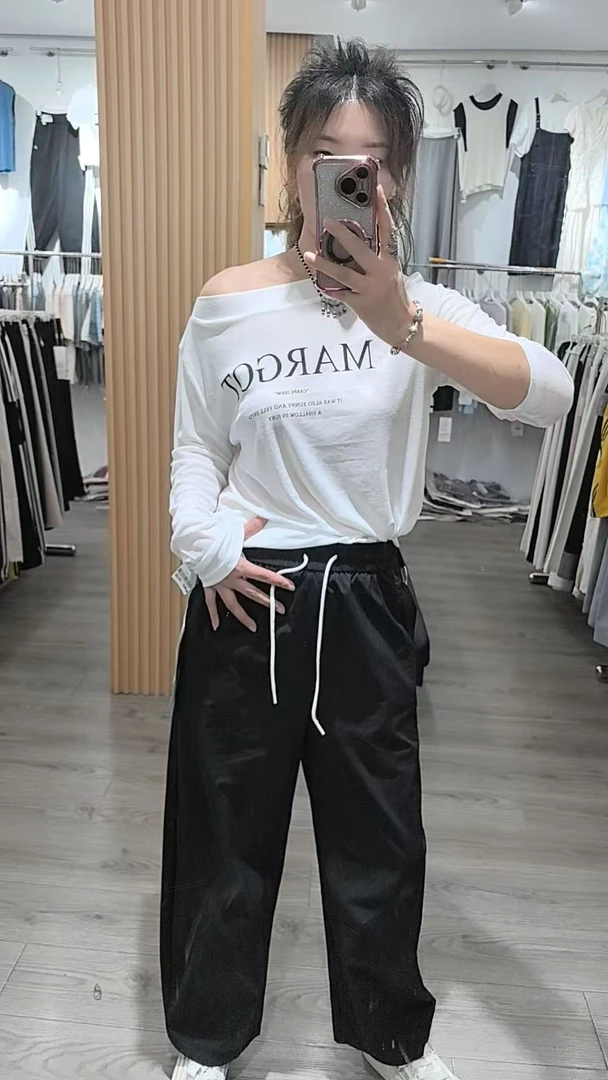 夏季速干弯刀阔腿裤时尚休闲百搭