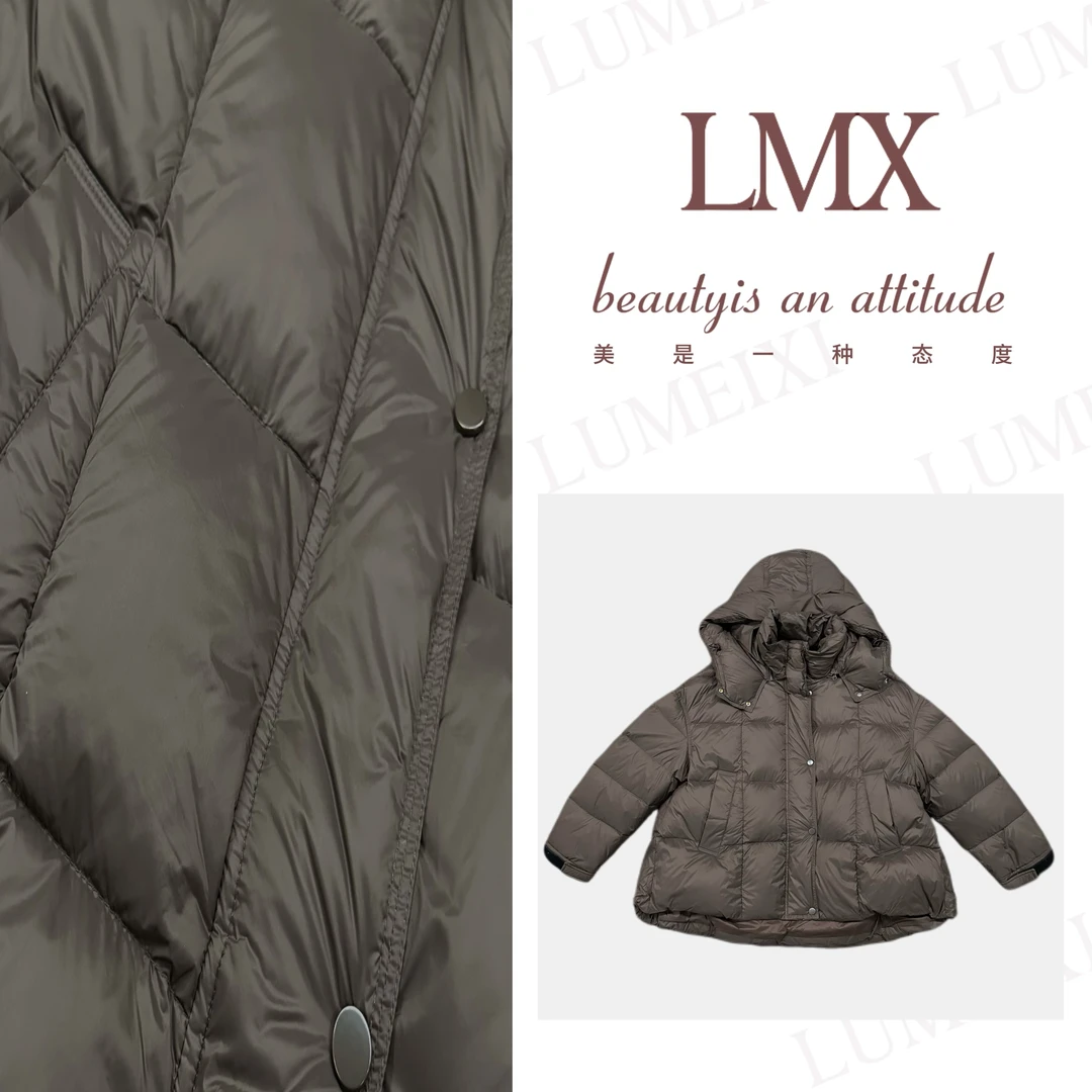 LMXPPJ2024冬季新款时尚百搭轻奢高定可脱卸帽短款羽绒服H379