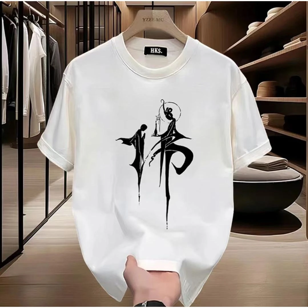 美式T恤痞帅ins街头男女款重磅印花短袖青年夏季潮牌宽松圆领上衣