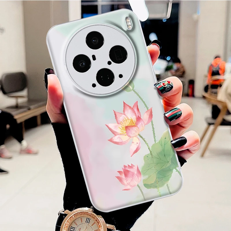 适用vivoX200S手机壳高级感好运莲花水凝壳时尚潮防刮防摔保护套