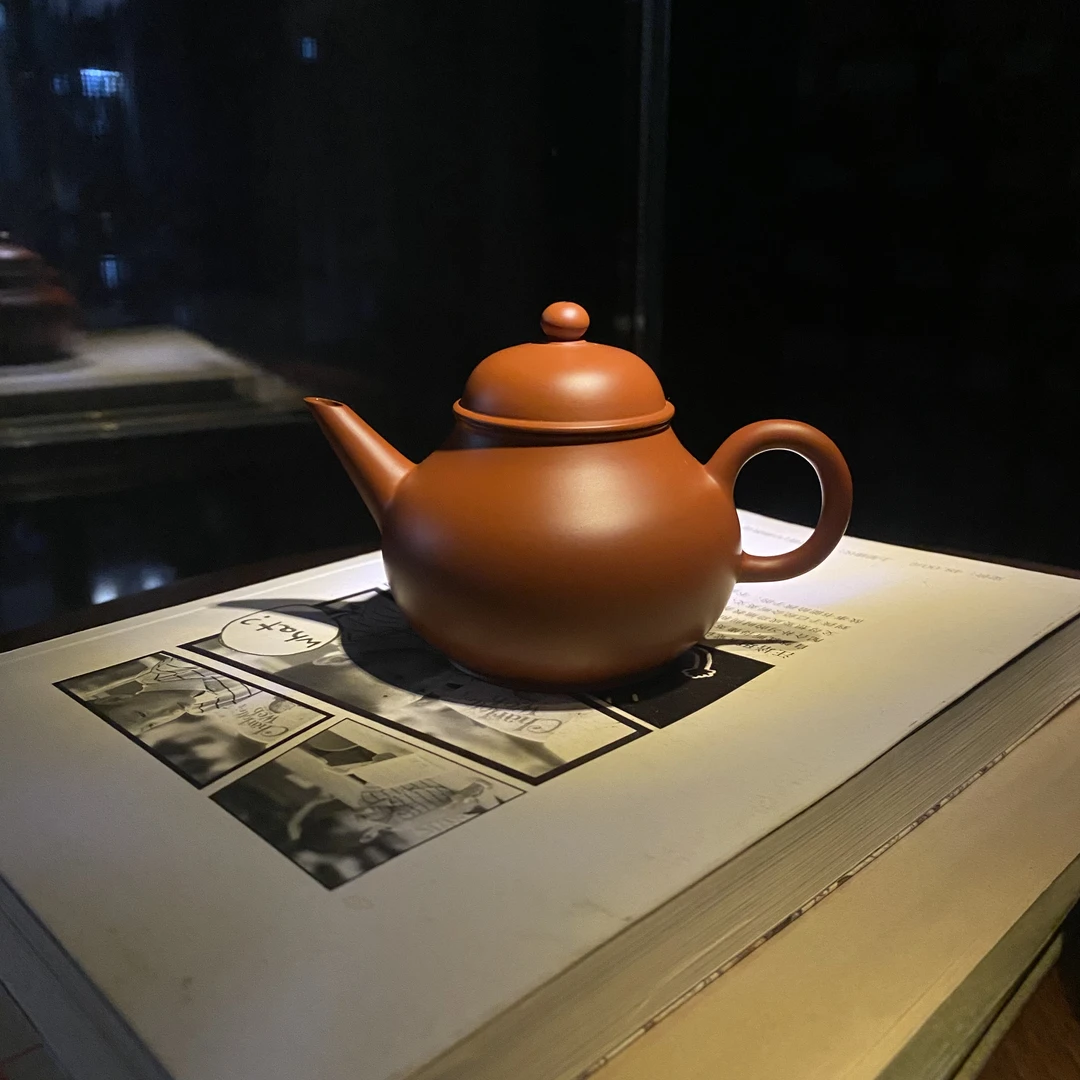 黄泽钦潮州手拉纯手工朱泥小容量芭乐水平壶实用茶壶泡茶壶紫砂壶