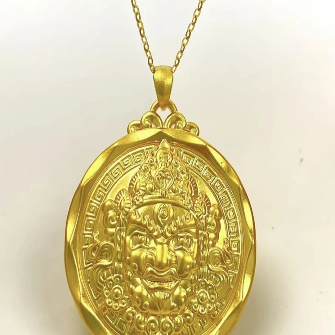 吊坠足银 【锤纹黄财神】招财纳福吉言