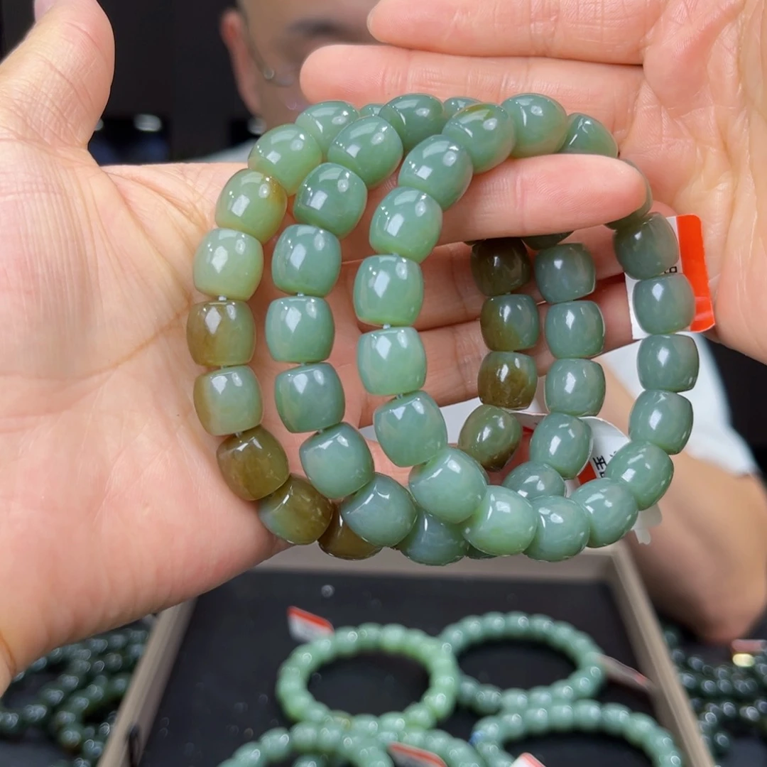 手串未镶嵌和田玉纯天然新疆且末蓝料12多样性发货拍一发一