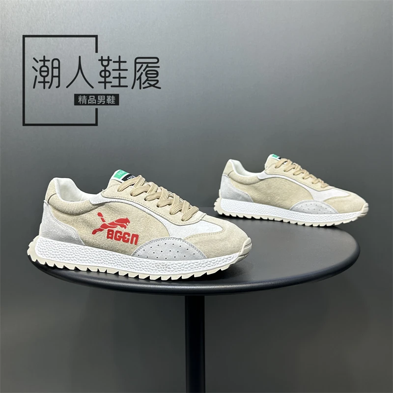 潮牌男鞋2025秋季新款舒适百搭时尚休闲鞋潮流低帮系带简约运动鞋