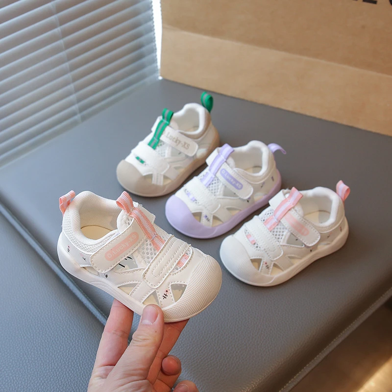 夏季新款女童机能凉鞋包头婴幼儿镂空学步鞋软底1-3岁宝宝