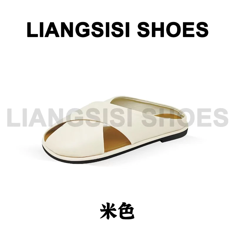 梁思思SHOES新款透气时尚百搭平底包头拖-XH603
