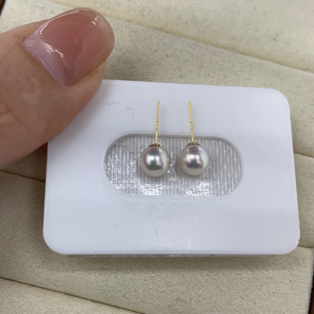 18K金镶嵌耳饰海水珍珠