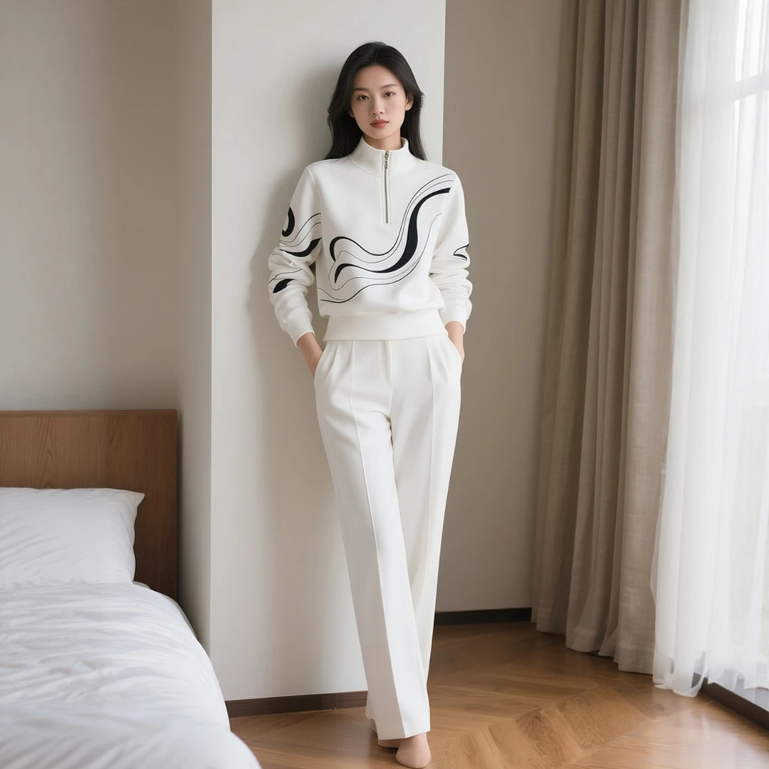 秋季新款女装时尚穿搭半拉链洋气卫衣显瘦上衣气质女士通勤轻熟风