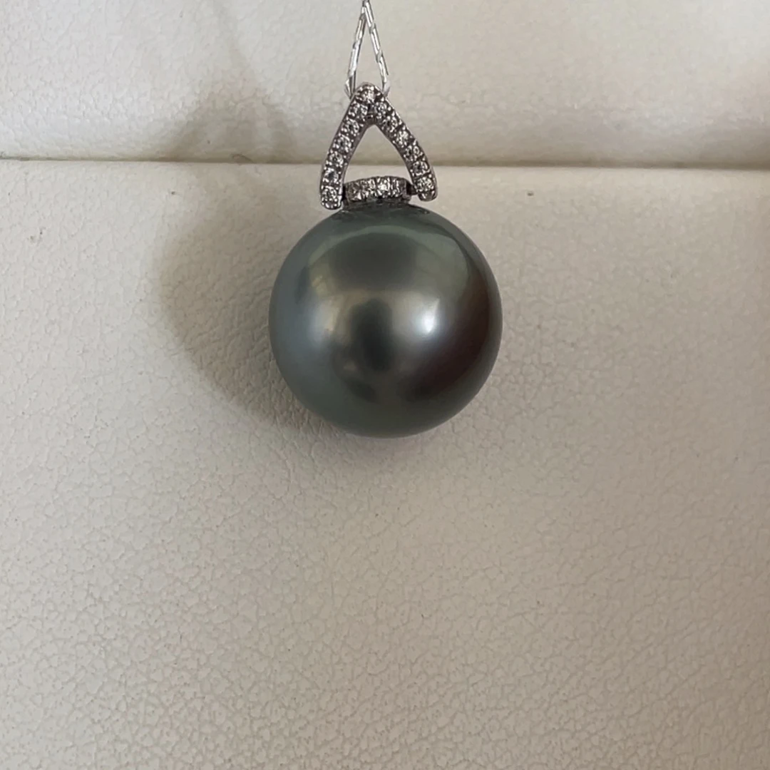 吊坠(不含链)18K金镶嵌海水珍珠11.9mm