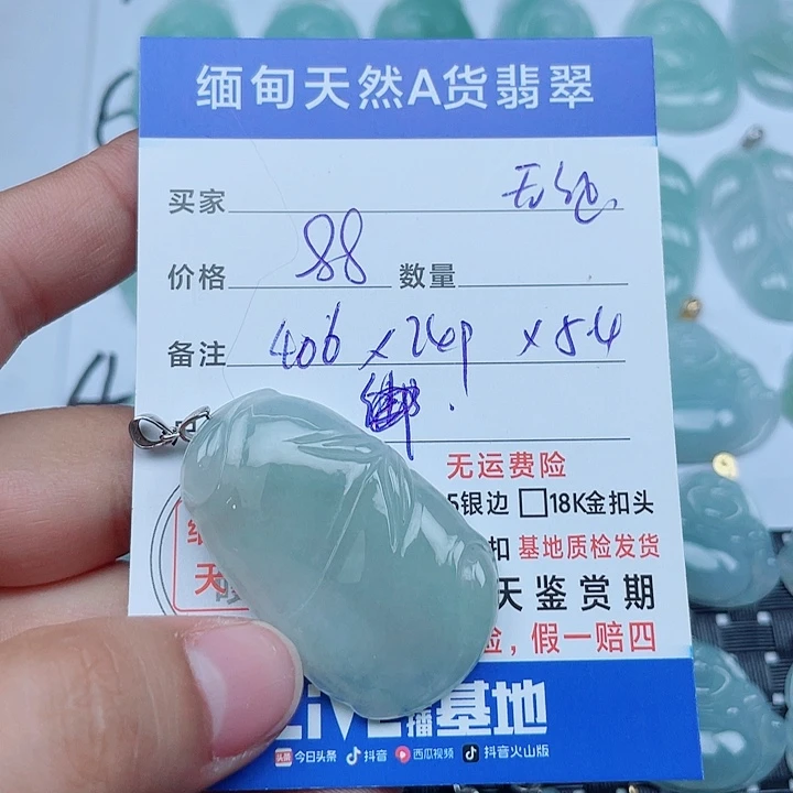 吊坠(不含链)银S925镶嵌翡翠缅甸a货翡翠