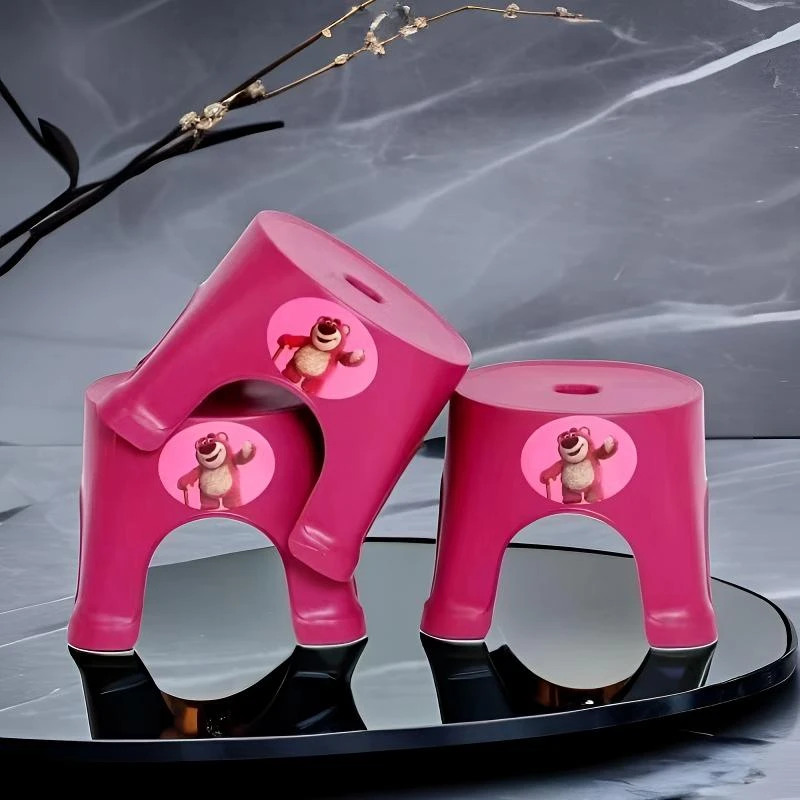 新疆包邮【3个】草莓熊矮凳坐凳卡通换鞋凳浴室凳加厚儿童塑料凳子