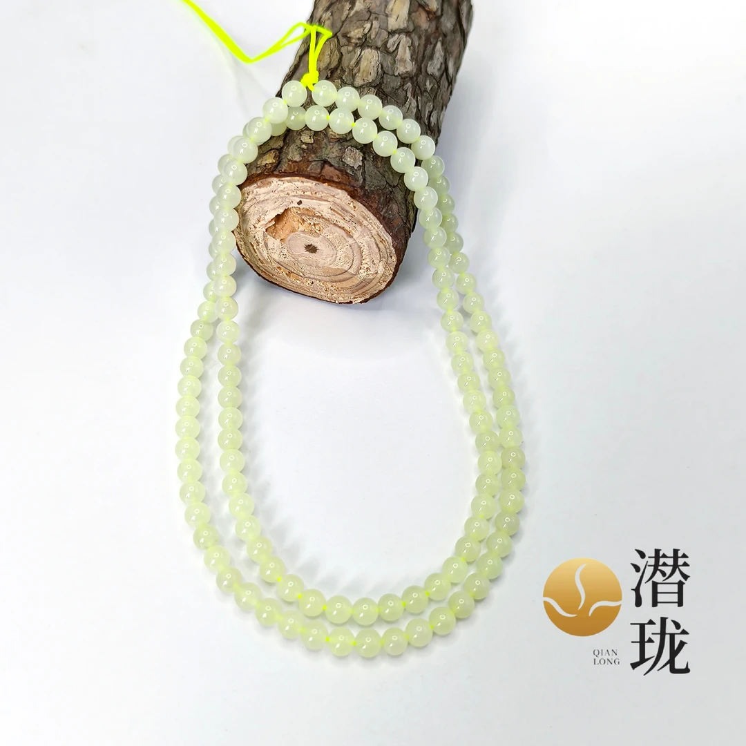 【潜珑】dm-2814和田玉黄口108链项链卡5多样性拍一发一