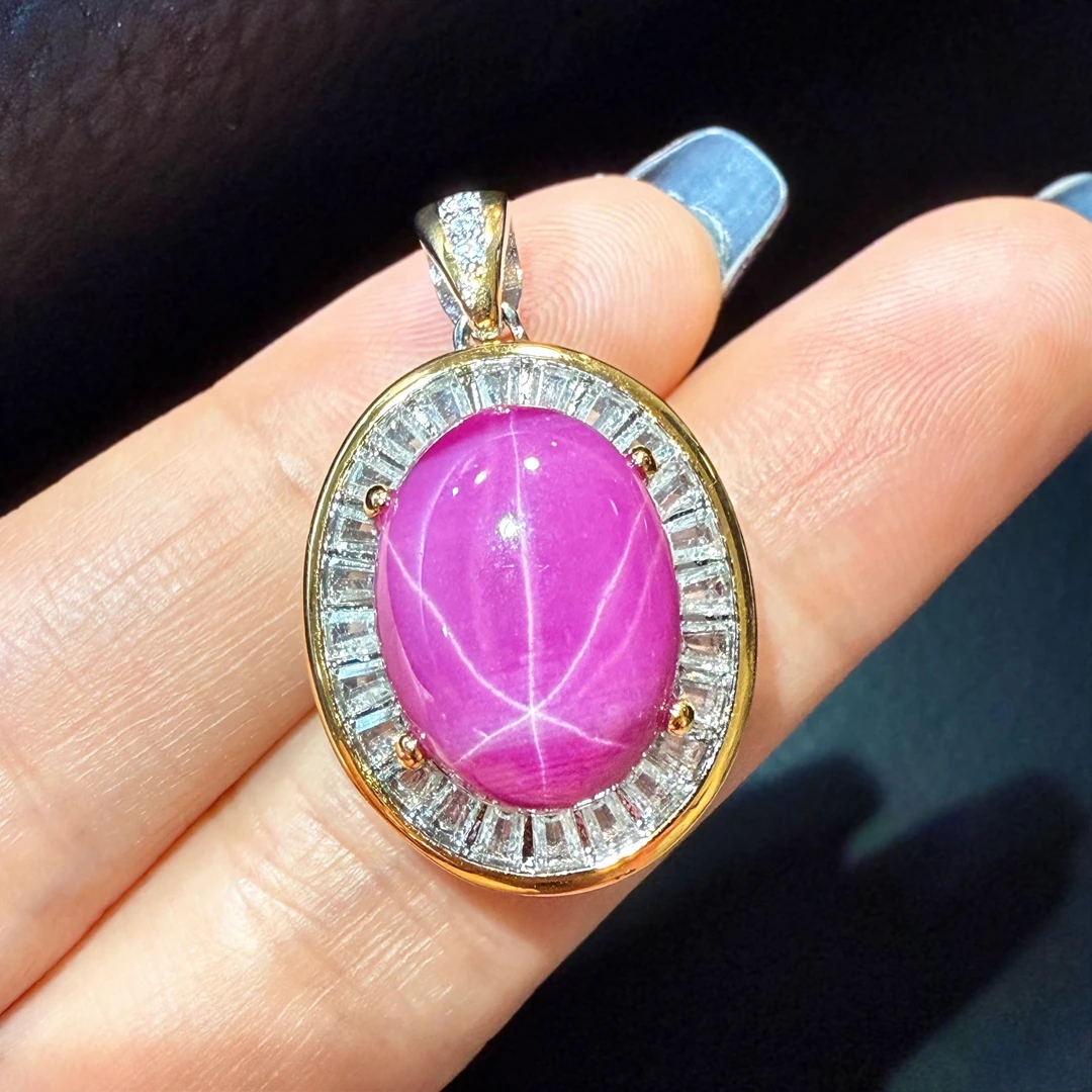 典藏轻奢-粉紫星光-高精切宝石吊坠YG-998