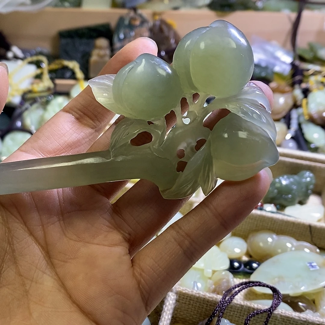 岫玉未镶嵌发簪发簪
