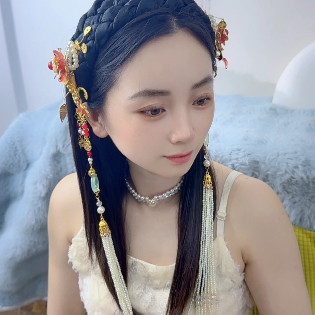 （玉环）步摇流苏古风宫廷复古古风头饰发饰民族风明制时尚发箍头箍