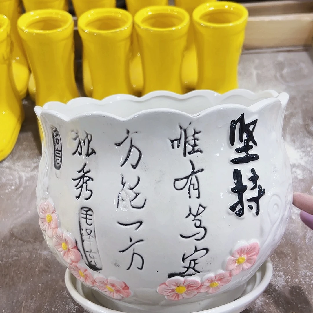 有孔外贸尾单陶瓷花盆凑单10米包邮