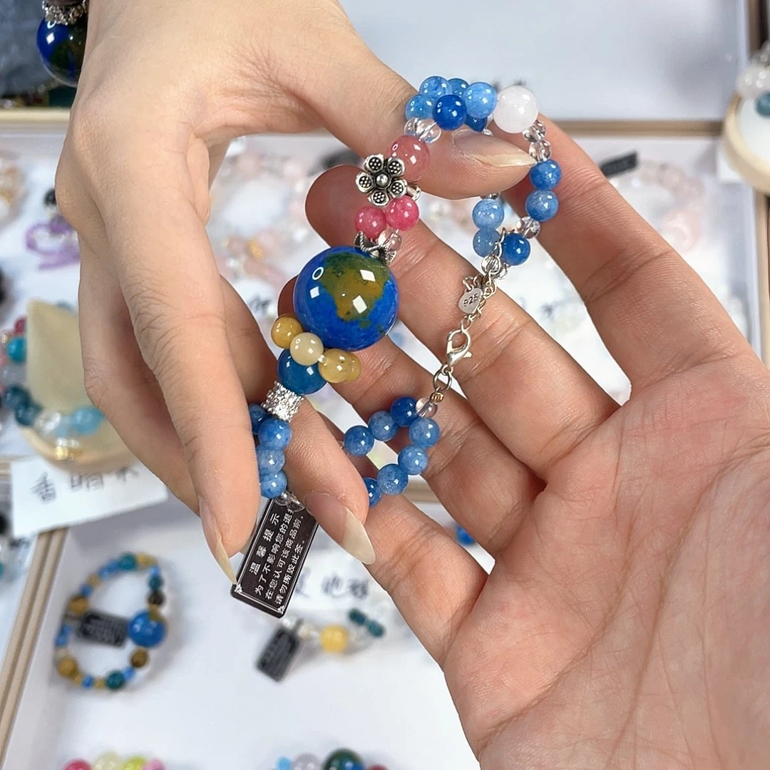 水晶手链银S925镀金镶嵌