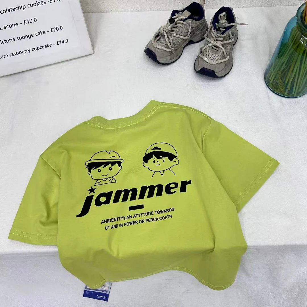 TX-079  卡通印花休闲儿童中性夏季短袖短袖T恤宽松百搭