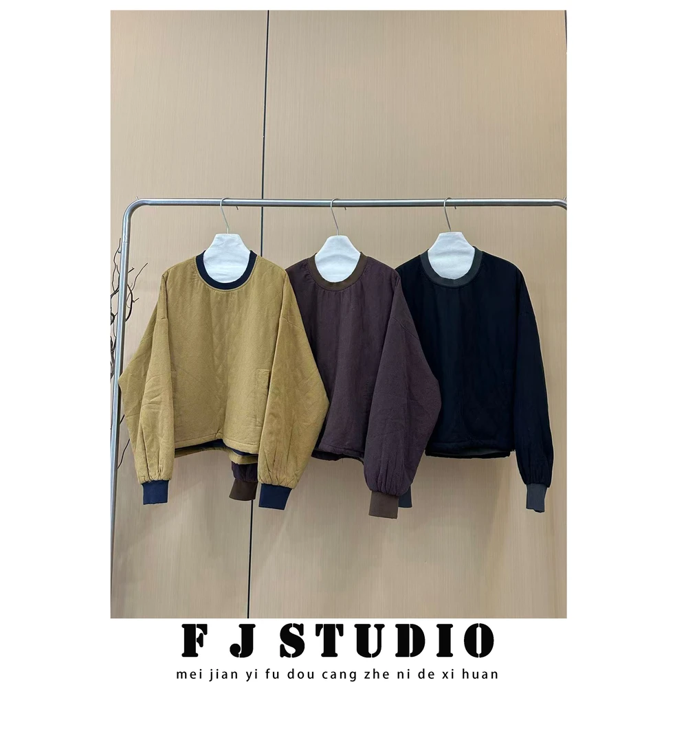 凤姐定制 {加棉加厚卫衣}F0092025081宽松型长袖拼接秋冬休闲卫衣