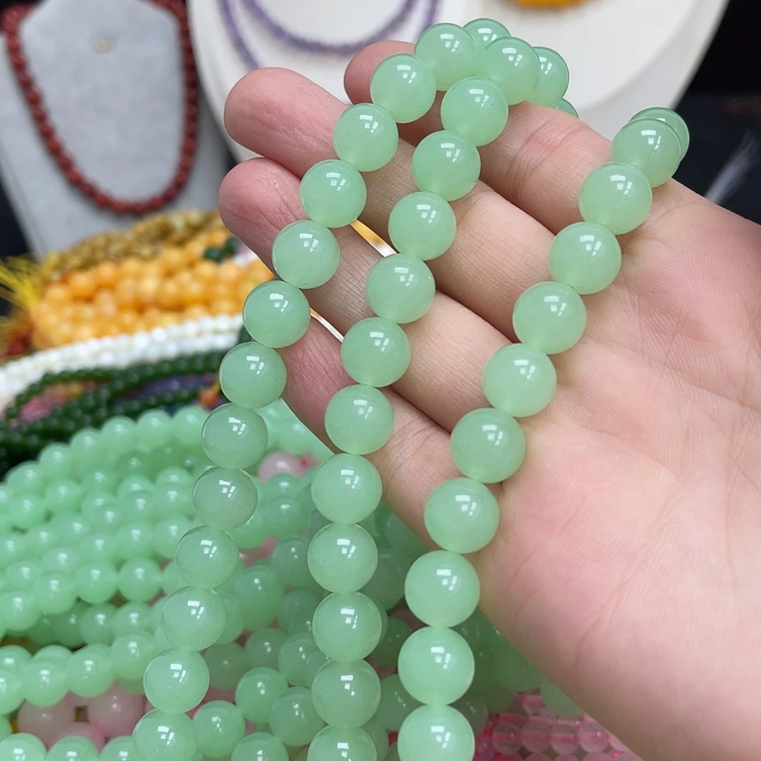 钛钢半成品玛瑙/玉髓浅绿玉髓10m
