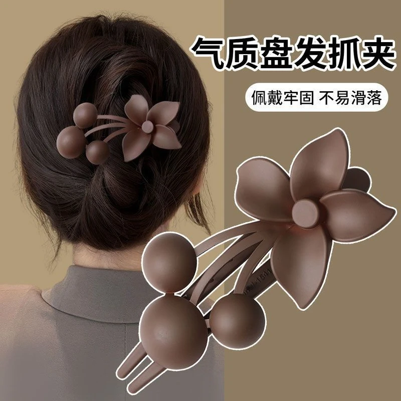 大号紫荆花发夹女2025新款高端后脑勺夹子网红爆款头饰高级感发卡