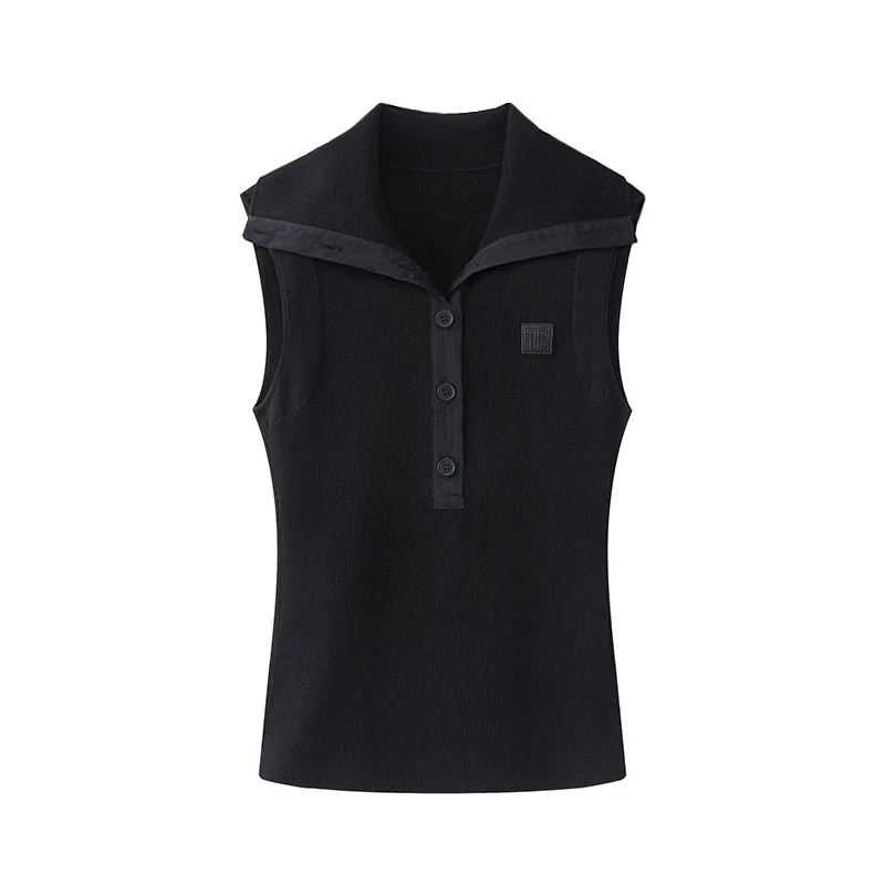 【艾家】商场同款2025夏新款时尚高级感显瘦无袖针织衫背心女8109