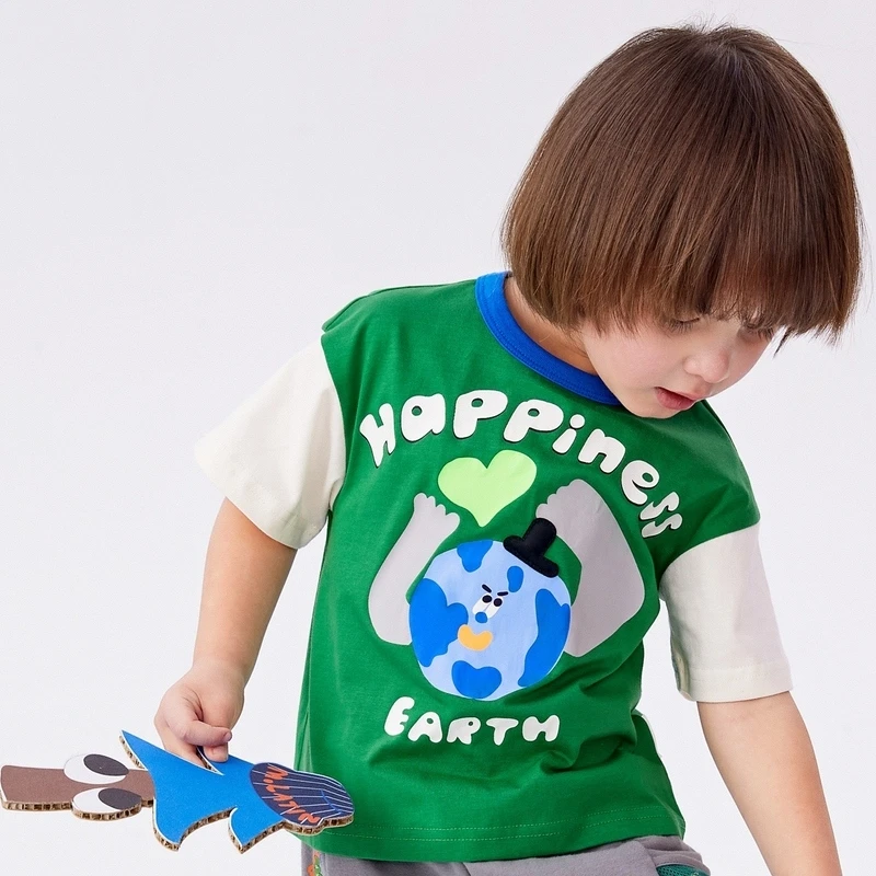 【银泰百货六一马拉丁】男女童户外手绘趣味图案短袖T恤63431611