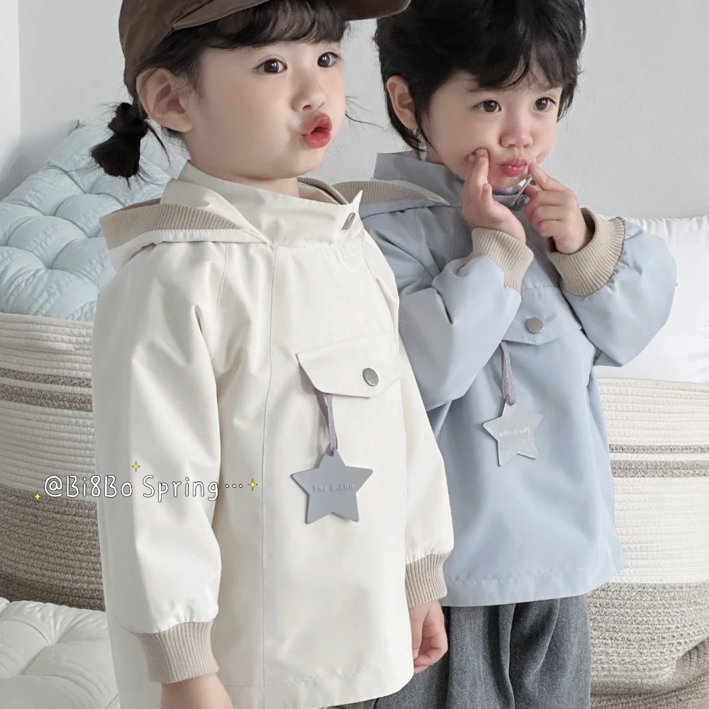 bi8bo儿童男童女童春装春秋爆款欧若风三防冲锋风衣户外外套31116
