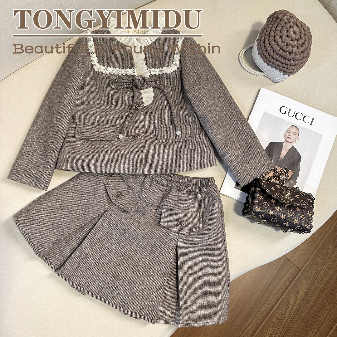 童一密度【罗蒂高校】女童新款法式复古小香风套装T053