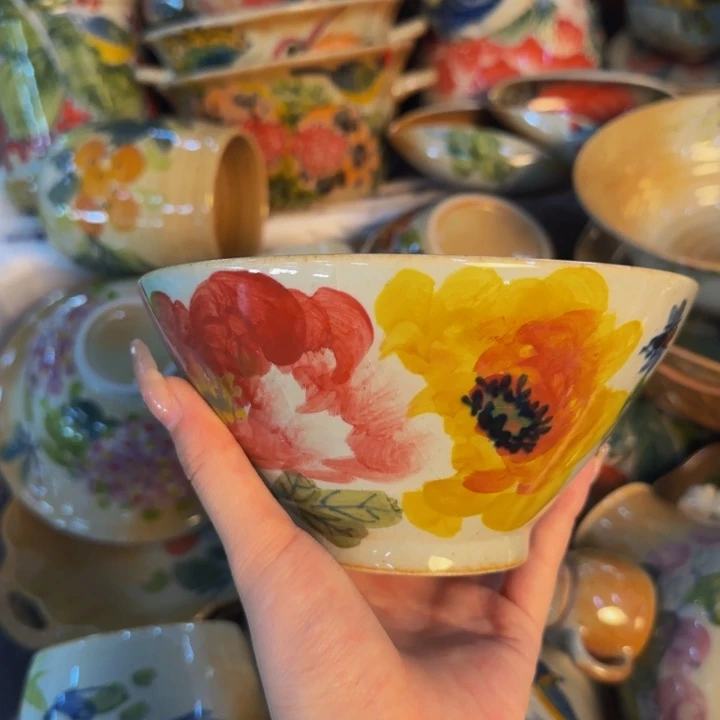 瓷片手工手绘陶瓷细微不一样