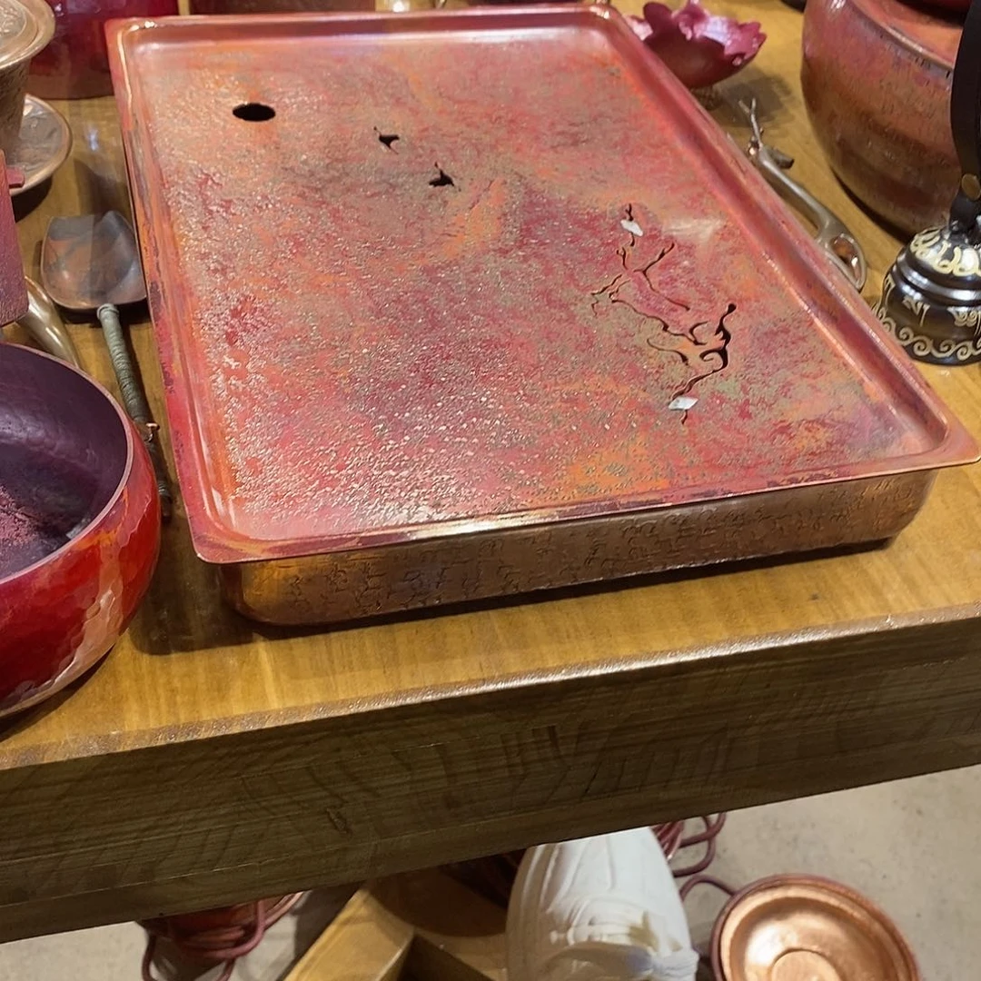 贵****心长方形茶盘手工锻打工艺