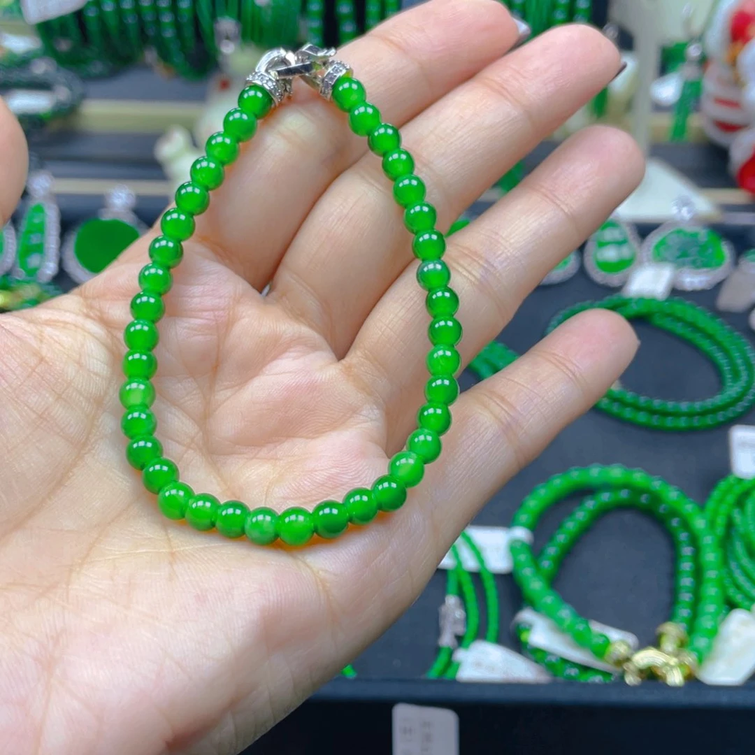 未镶嵌手链翡翠黄阳绿5