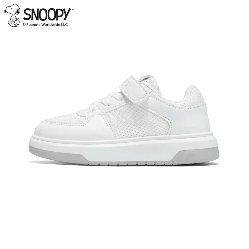 史努比儿童板鞋学生校园小白鞋男童夏季网面透气白色运动鞋子女童