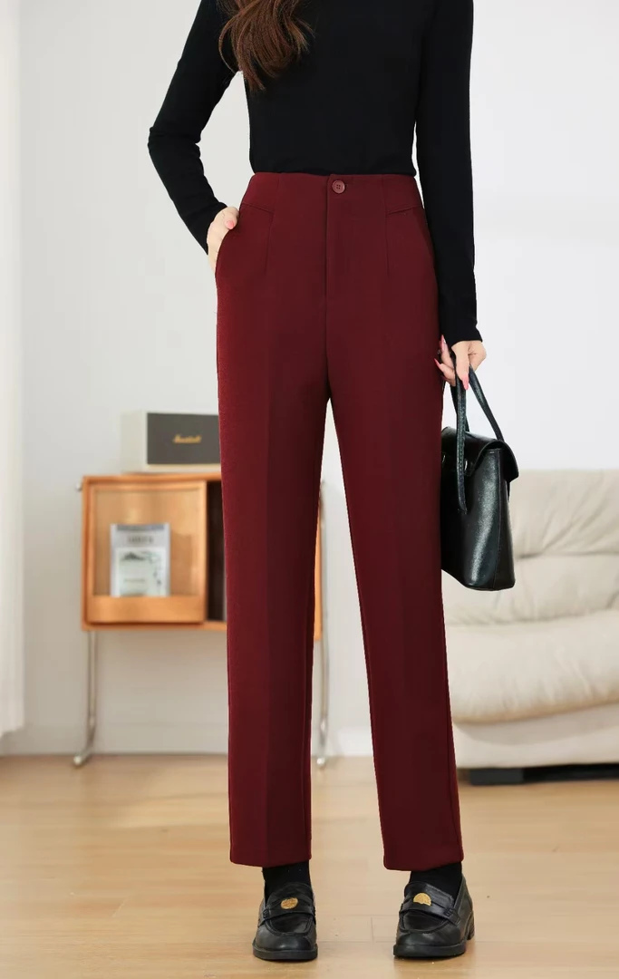 高腰加厚九分烟管裤961