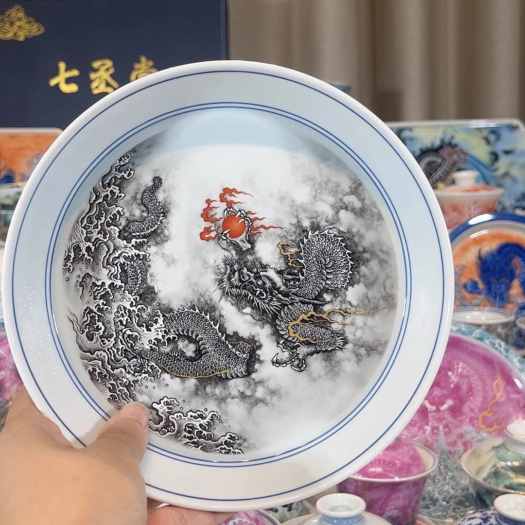 左***困水墨腾龙5件套套装