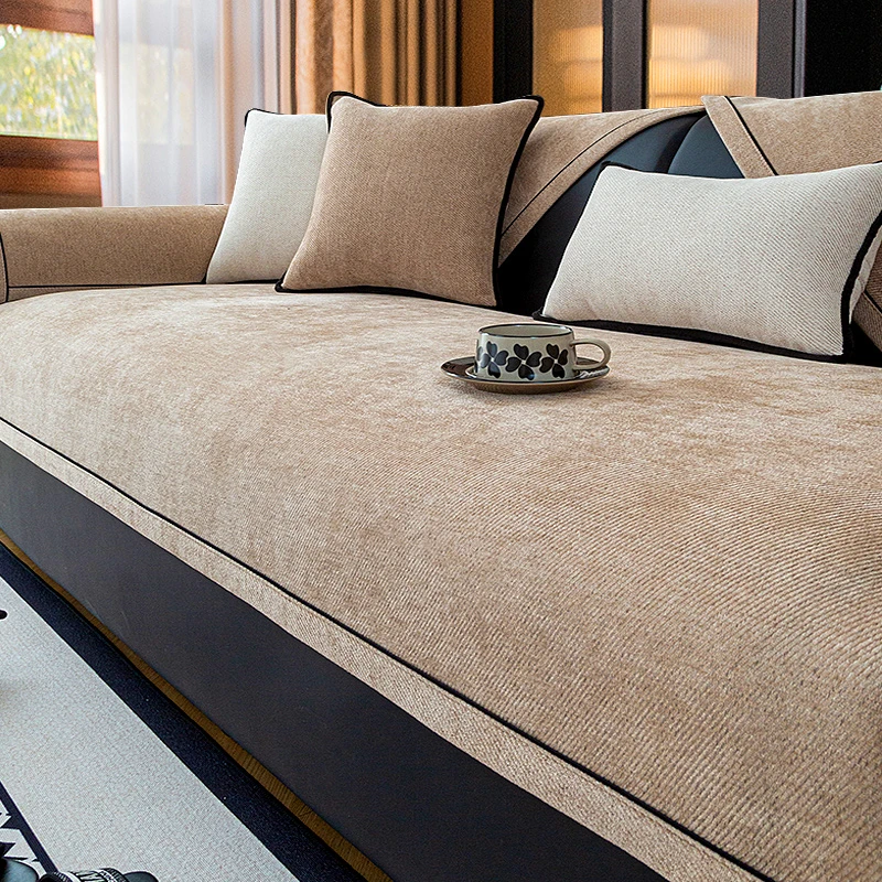 雪尼尔沙发垫新款2025四季通用防滑皮沙发套罩巾高级感坐垫子盖布