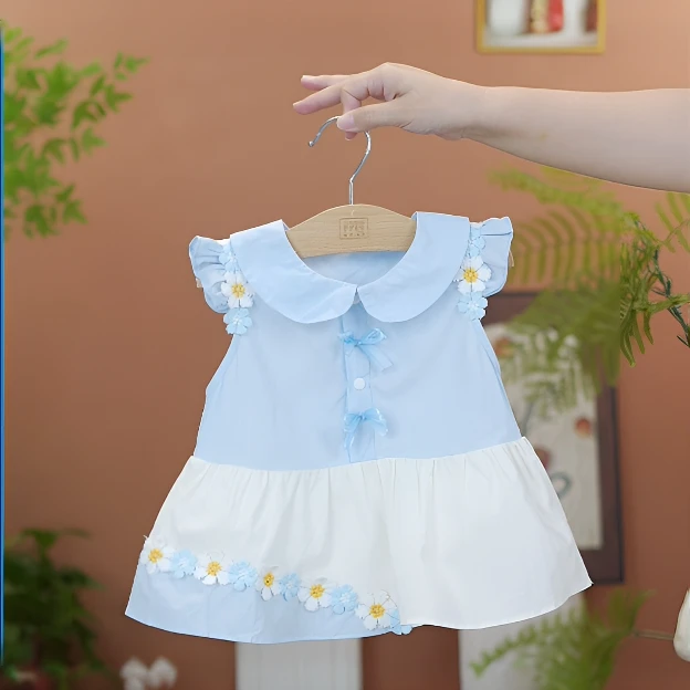 婴儿连体裙款款纯棉女宝宝洋气哈衣爬服夏季薄款公主风衣服外出8