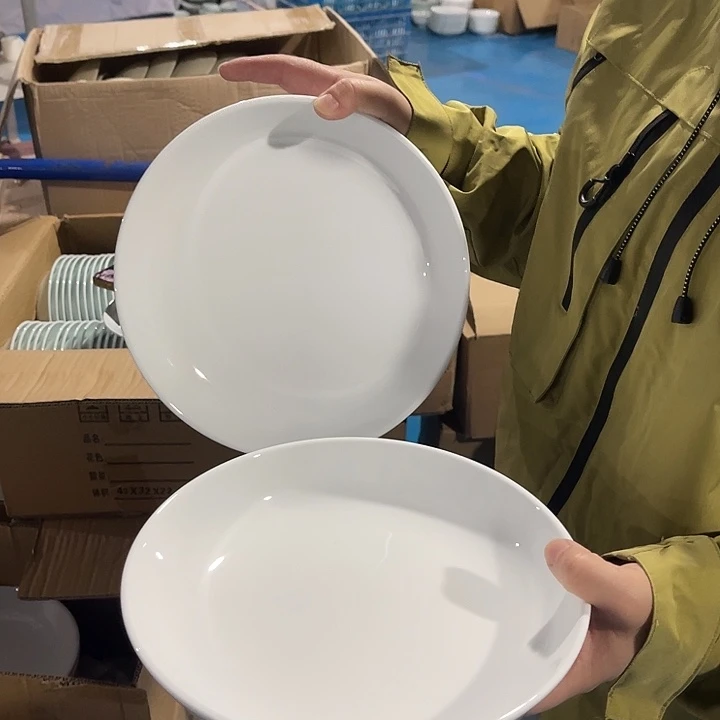 瓷片高白泥9.25英寸喔盘两个，微瑕包邮