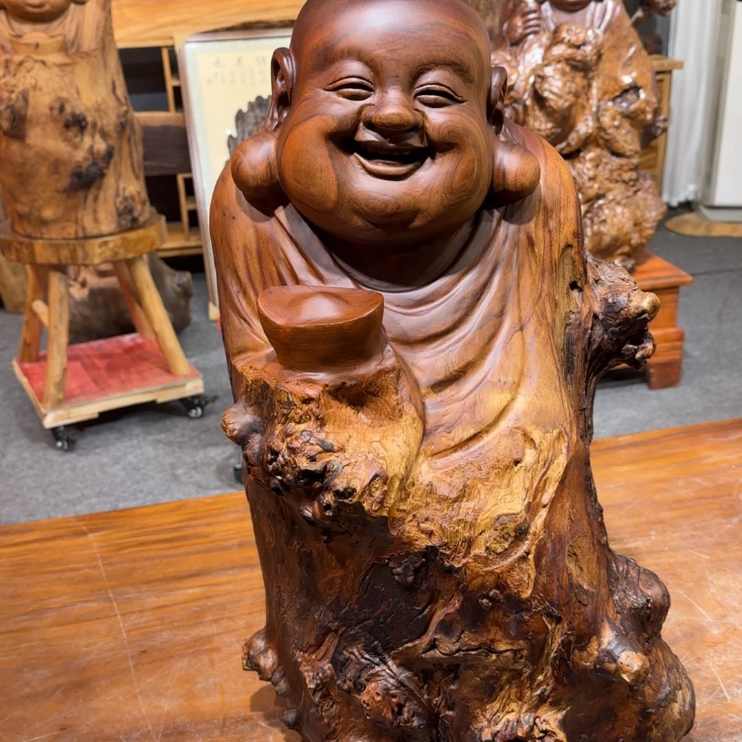 福***咪香樟木香樟木元宝弥勒