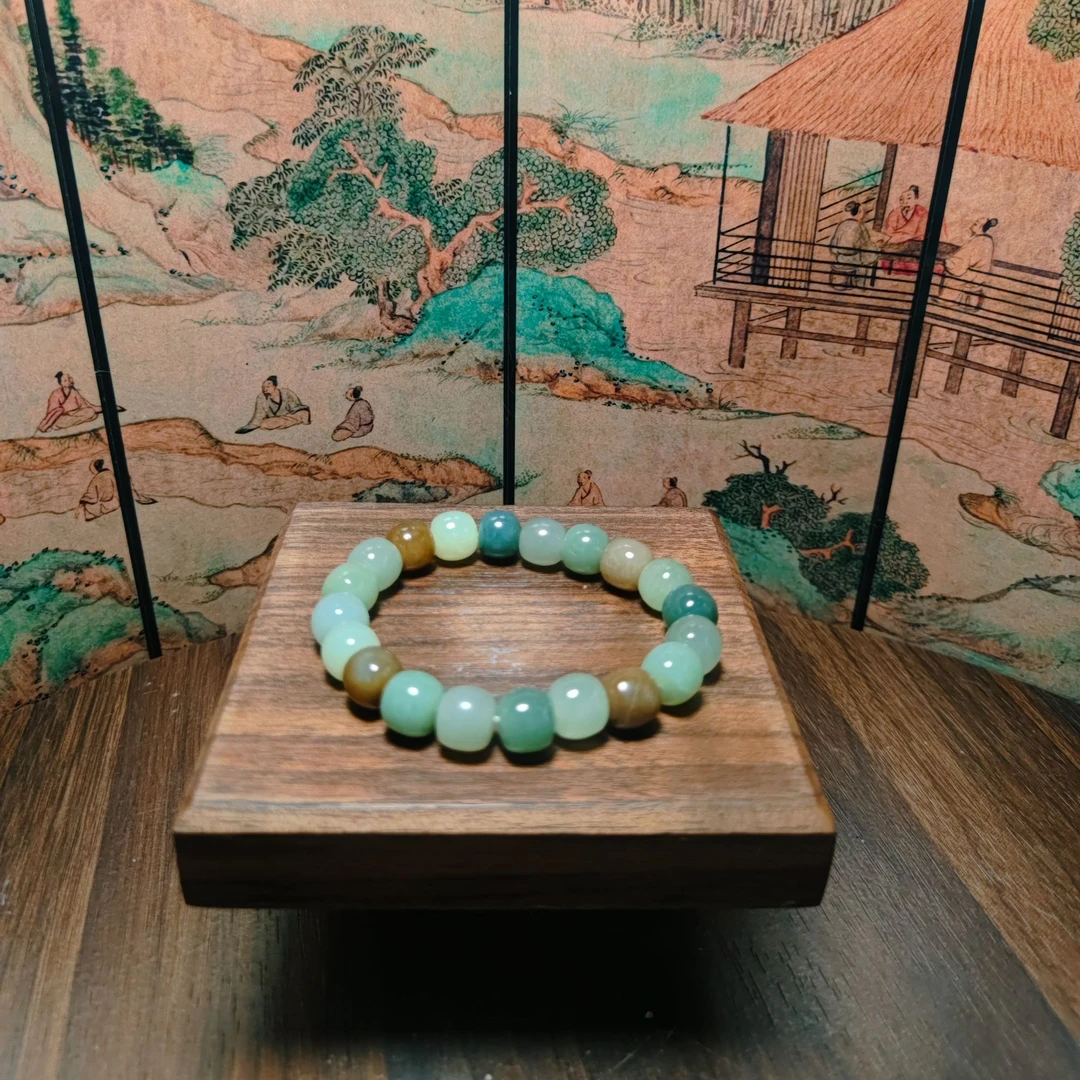 Z和田玉多宝桶珠手串（卡10）0654