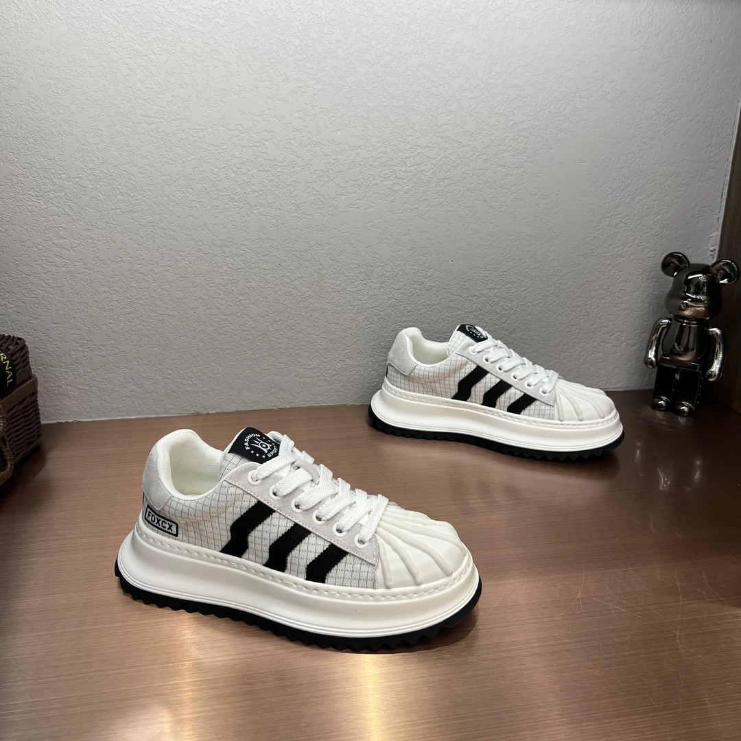 时尚休闲百搭夏季透气厚底网布面鞋子小众潮流潮鞋低帮男鞋运动鞋