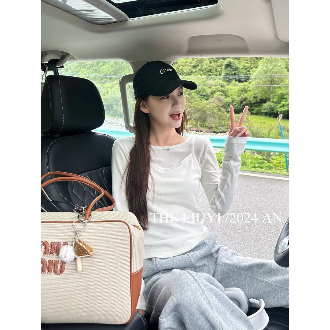 【LIUYI】博主T~假两件设计感T恤上衣47282