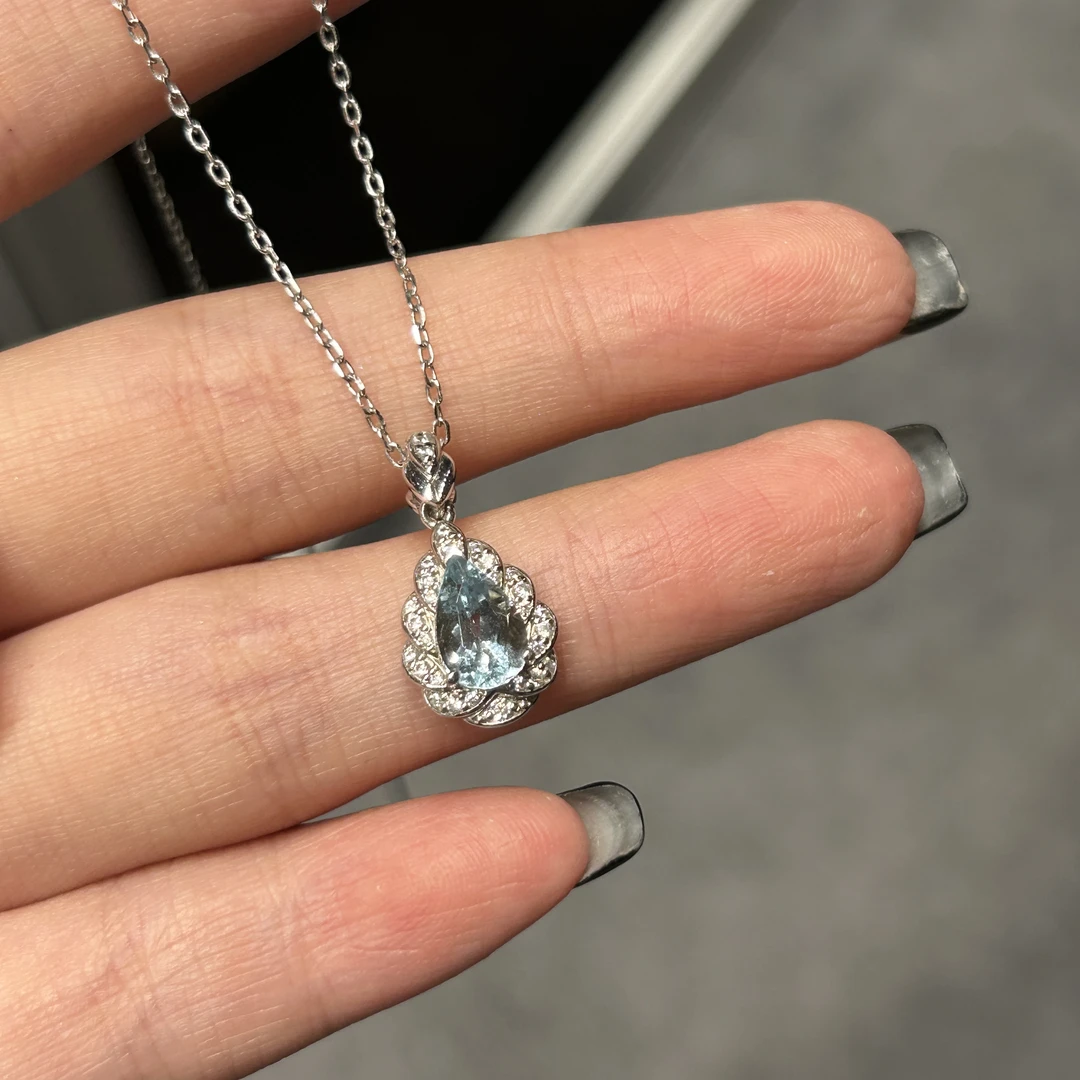 S925海蓝宝项链7918